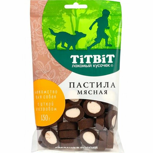 Лакомства для собак Titbit - Пастила мясная, с уткой и кэробом, 130 г, 1 шт