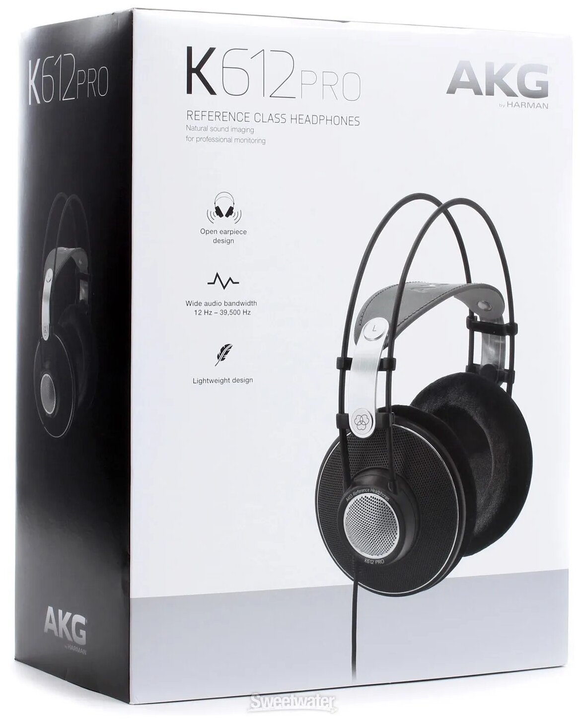 Проводные наушники AKG K612PRO, кабель 3 м, 120 Ом, охватывающие, черный с серебром