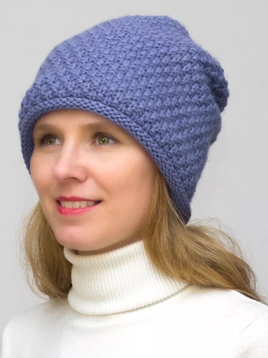 Шапка-бини LanaCaps Даяна для женщин, размер 56-58, фиолетовый