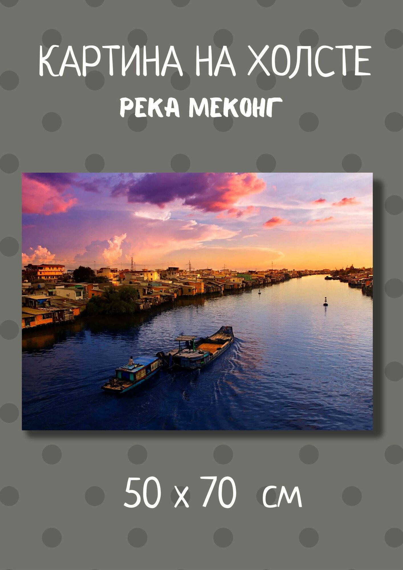Картина интерьерная Реки мира "Меконг" 70 на 50 сантиметров