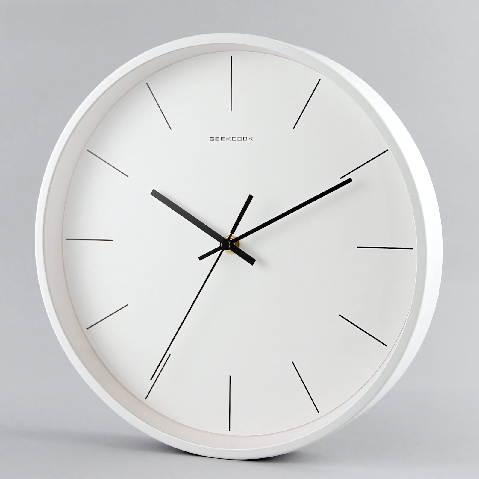 Круглые настенные часы с бесшумным ходом, диаметр 35 см, цвет белый