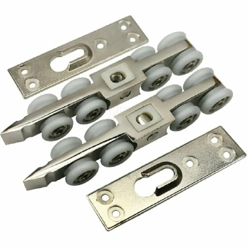 Комплект роликов для раздвижной двери Morelli Set 8 для двери до 70 кг никель 3192₽