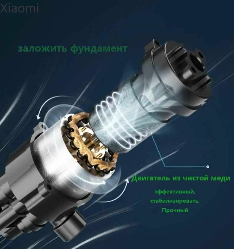 Картинки Xiaomi двойные аккумуляторы 7500 мАч, черный, Портативная аккумуляторная автомойка высокого давления