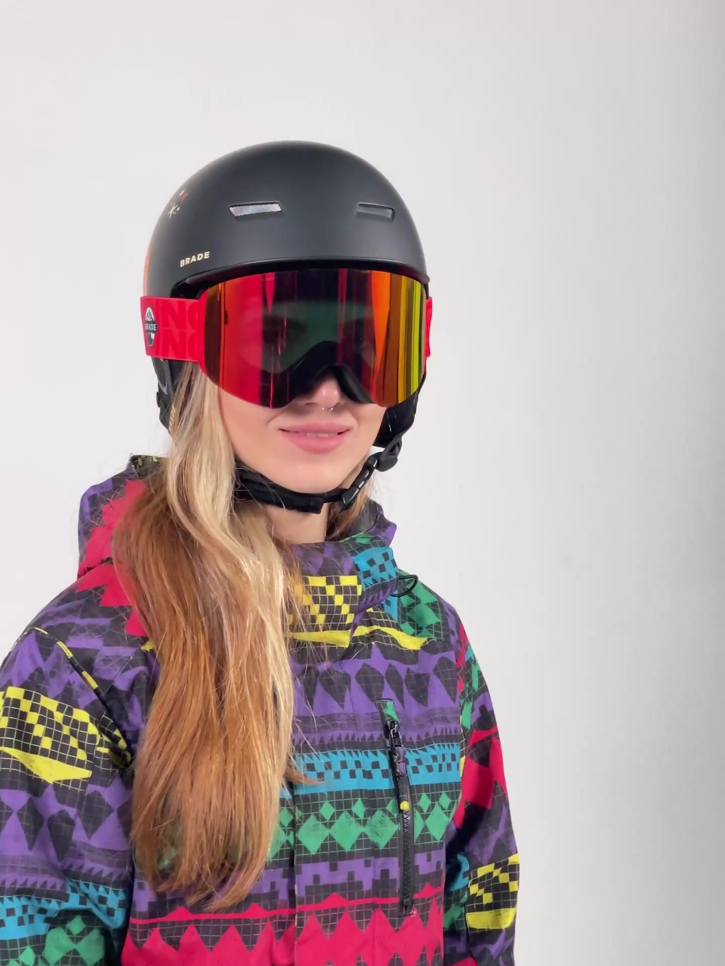 Маска горнолыжная очки для сноуборда сноубордические BRADE SNOW оранжевый — фото 1