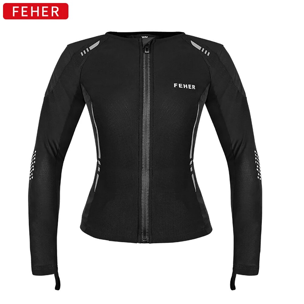 Летняя мотоциклетная бронекуртка женская дышащая сетчатая куртка для мотоциклиста женская одежда для велоспорта одобренное CE защитное снаряжение XL Black