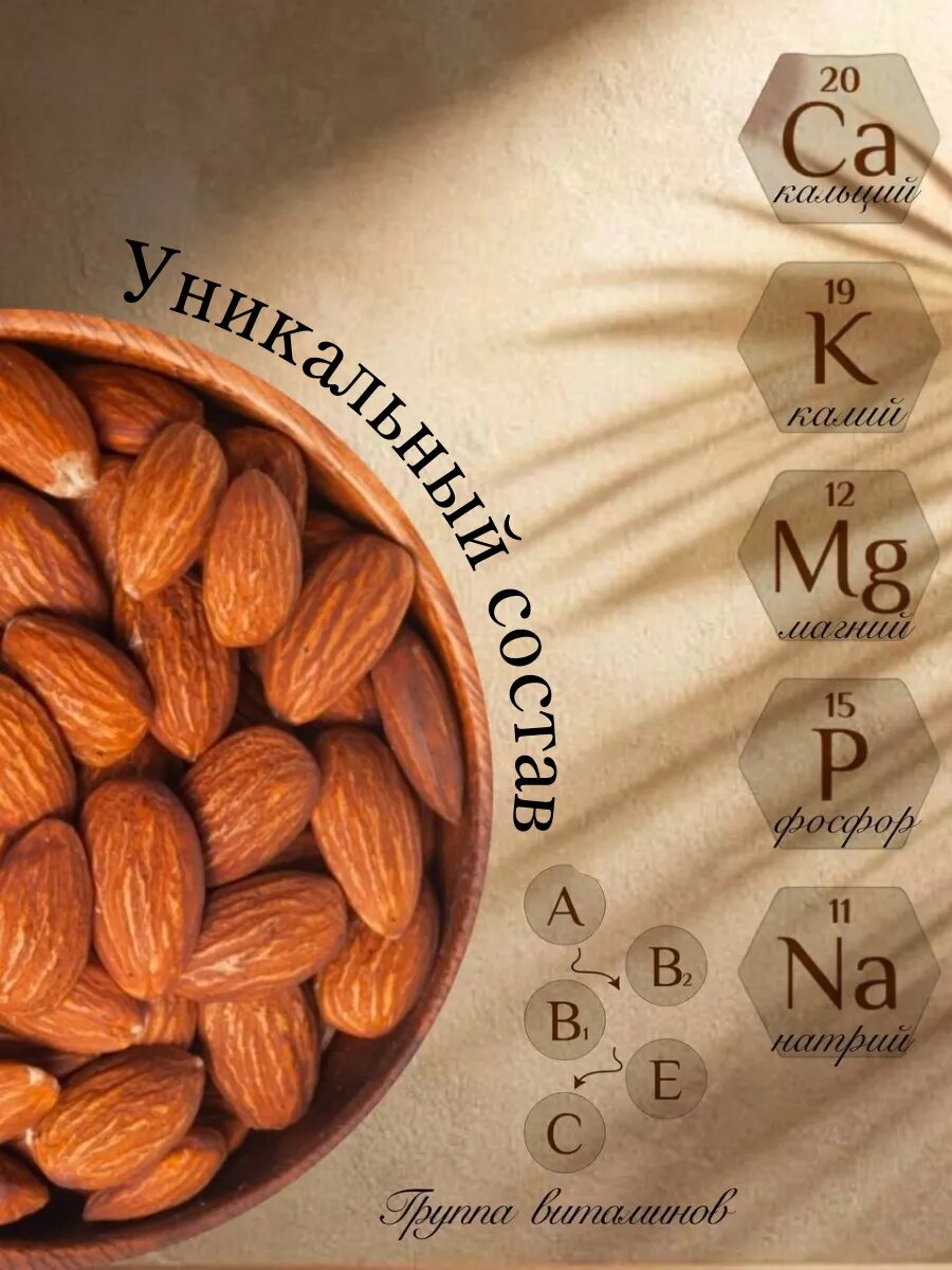 Миндаль Royal Nuts, жареный, крупный, без ГМО, без ароматизаторов, 1 кг — фото 1
