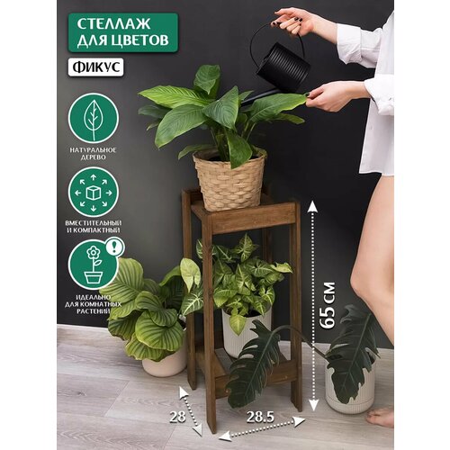 Стеллаж этажерка для цветов из натурального дерева