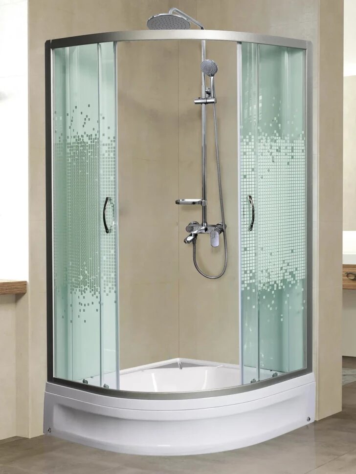 Душевой уголок Мономах 70/180 МЗ 10000005874 70x70 см профиль матовый хром стекло интимато