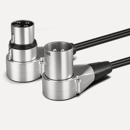 Изображение товара Кабель угловой XLR(M) - угловой XLR(F), серебряные разъемы, 1m