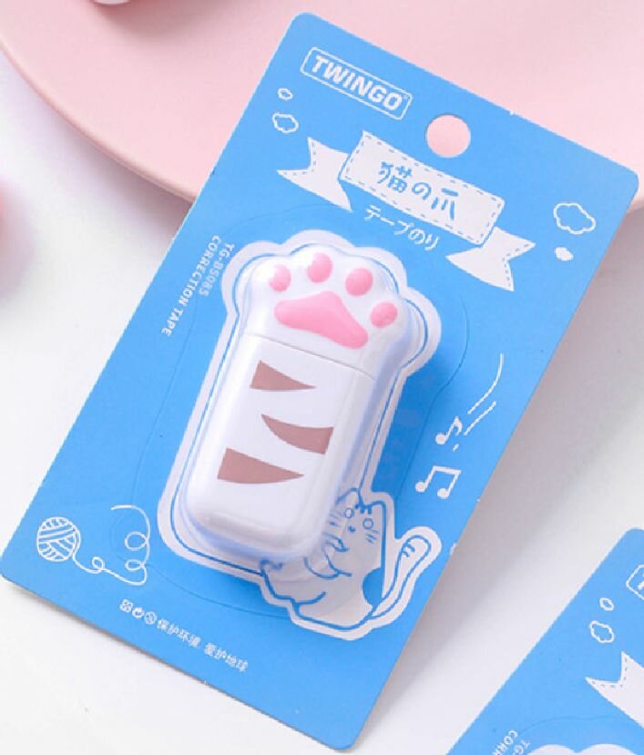 Корректор кошачья лапка; Лента-роллер (5мм*6метров) розовая лапка, золотые пятна — фото 1