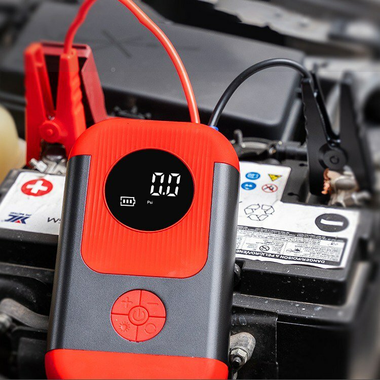 Пуско-зарядное устройство для автомобиля, с компрессором и Power Bank в кейсе, 4в1.