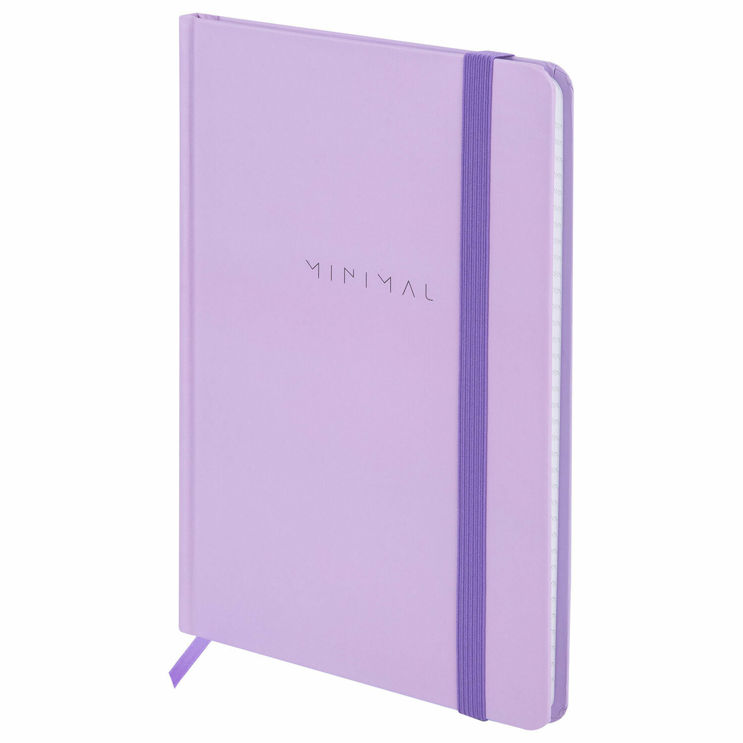 Блокнот Brauberg "Minimal", с резинкой, в клетку, 96 листов, А5 145х203 мм, твердая обложка, сиреневый