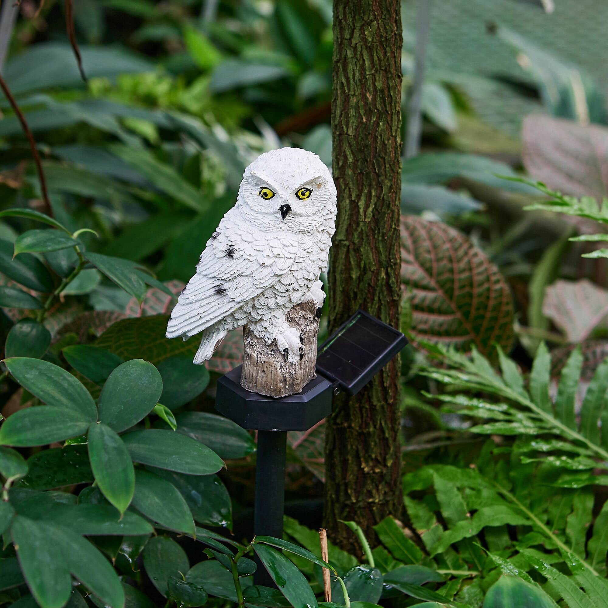 Садовый уличный светильник на солнечной батарее с аккумулятором Полярная сова. Теплый белый свет. TM Uniel