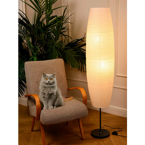 Торшер напольный с абажуром из рисовой бумаги цоколь Е14 Owlee 6000₽