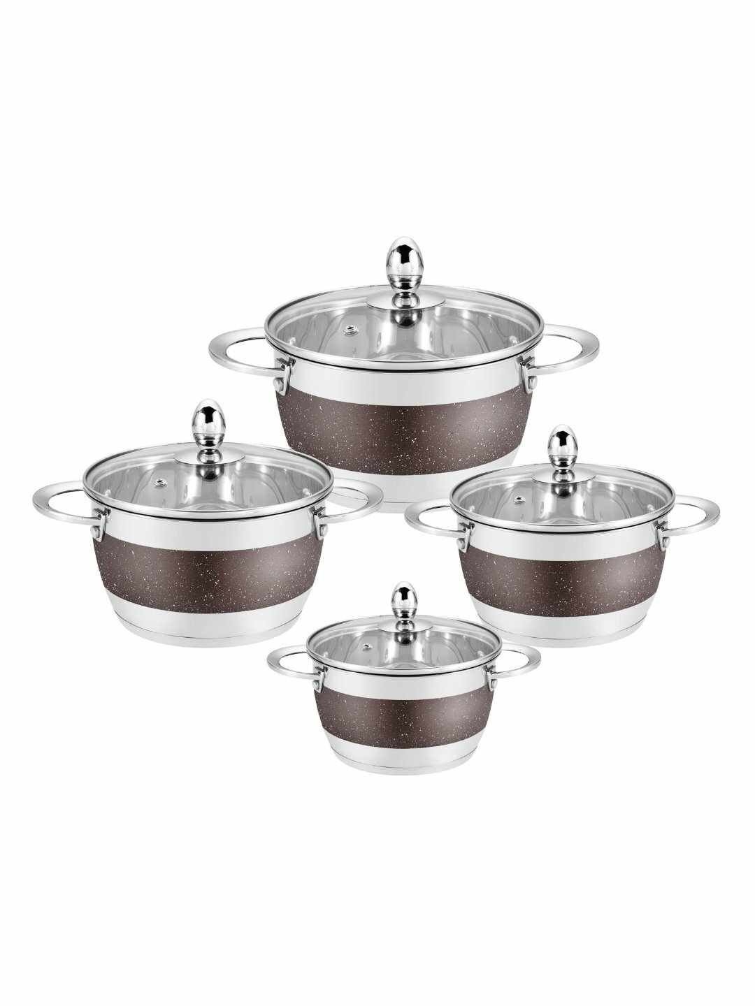 Haus Roland Premium набор кастрюль из нержавеющей стали, 8 предметов, индукция - Коричневый