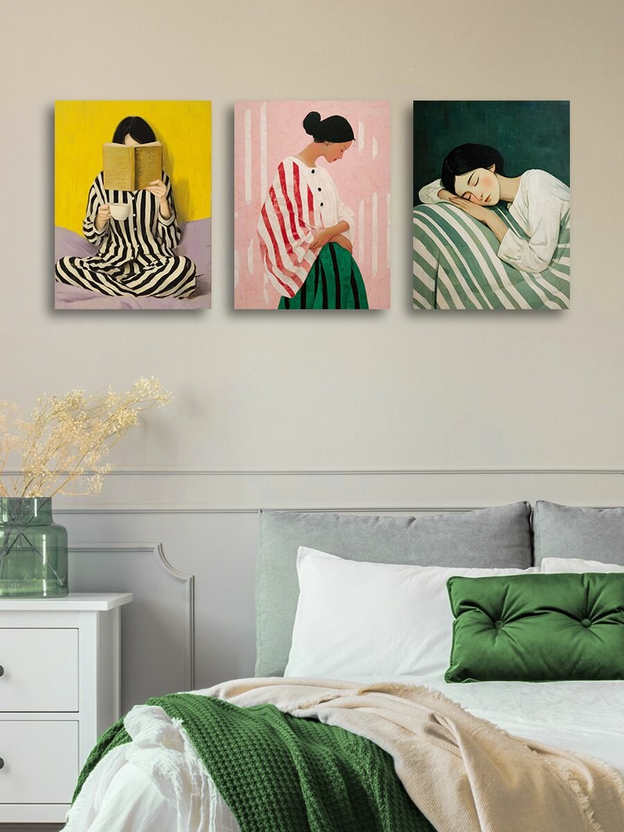 Комплект картин на холсте LOFTime 3 шт 30Х40 Три девушки К-1858-3040