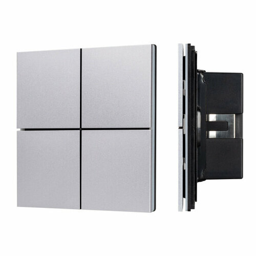 INTELLIGENT ARLIGHT Кнопочная панель KNX-304-23-IN Silver (BUS, Frameless) (IARL, IP20 Металл, 2 года) arlight intelligent arlight релейный модуль knx 708 sw10 din bus 8x10a arlight 025665