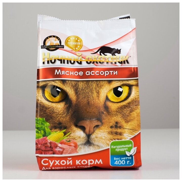 Корм сухой для кошек Ночной охотник 400гр, Мясное ассорти, 1 шт. - фотография № 2