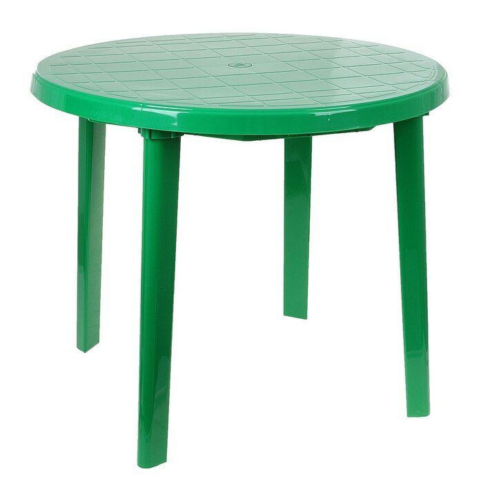 Стол круглый, размер 90 х 90 х 75 см, цвет зелёный - фотография № 3