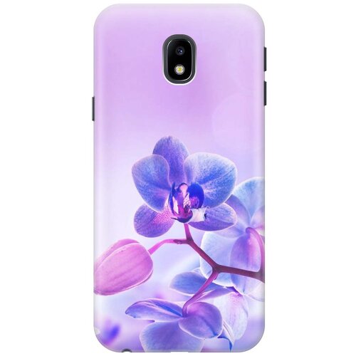 фото Cиликоновый чехол на samsung galaxy j3 (2017) / самсунг джей 3 2017 с принтом "лиловые орхидеи" gosso