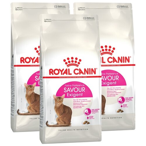 Сухой корм для кошек Royal Canin Savour Exigent, для привередливых 3 уп. х 2 кг (кусочки в соусе) корм для кошек royal canin savour exigent для привередливых ко вкусу от 1 года сух 400г