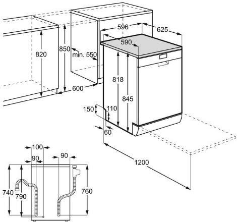 ZDF26004XA витринный Посудомоечная машина Zanussi ZDF26004XA серебристый - фотография № 6