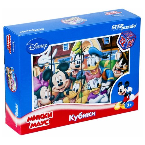 12 кубиков король лев new disney Развивающая игрушка Step puzzle Disney Микки Маус 87157, 12 дет.