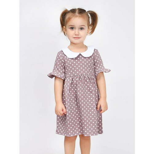 фото Платье для девочки - какао - горошек, размер 110 ивашка