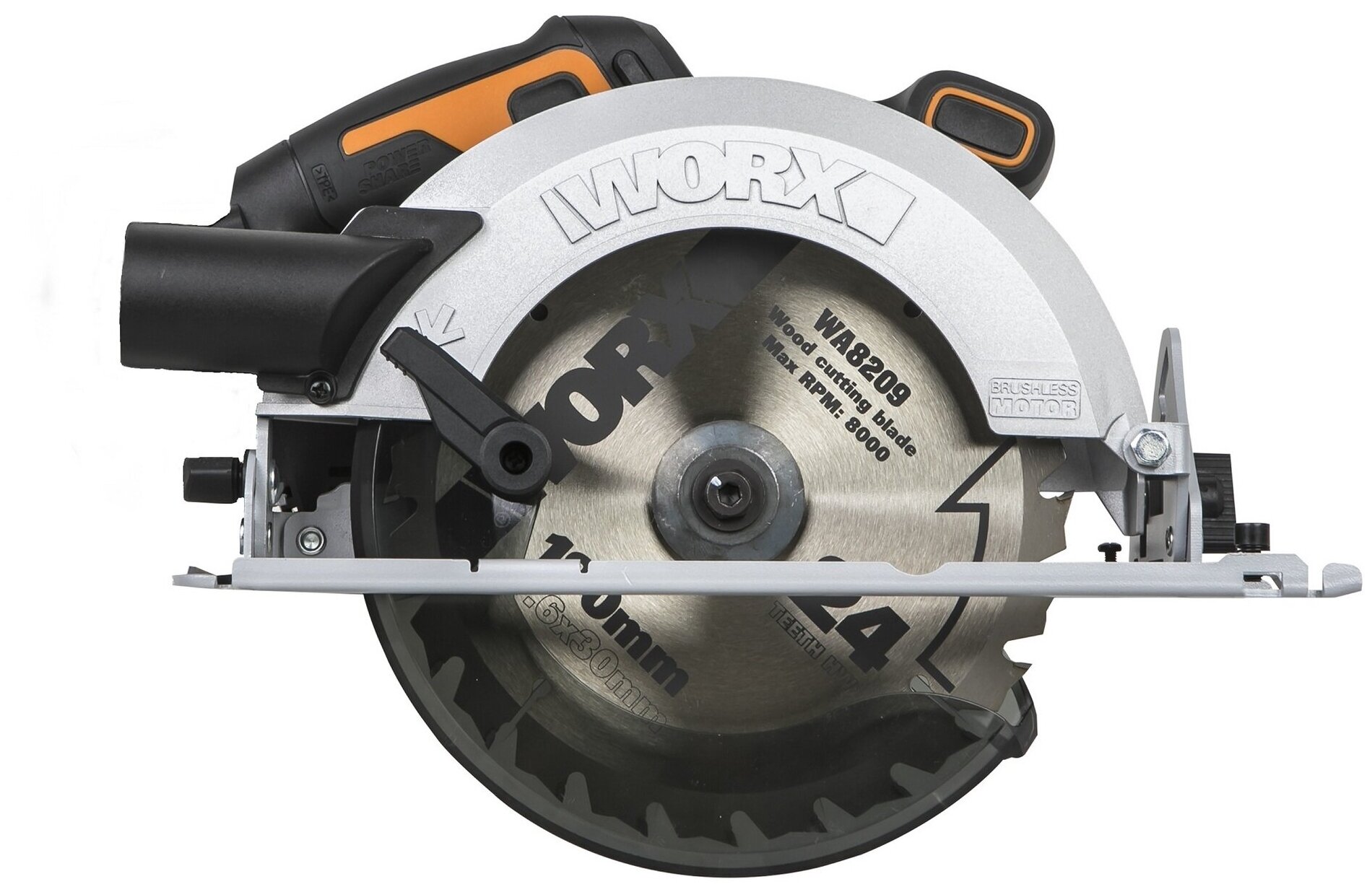 Циркулярная пила аккумуляторная бесщеточная WORX WX520