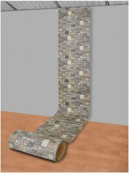 Самоклеящаяся ПВХ 3D-панель для стен в рулоне LAKO DECOR, Деревянная кладка 7, 70x600см, толщина 6мм