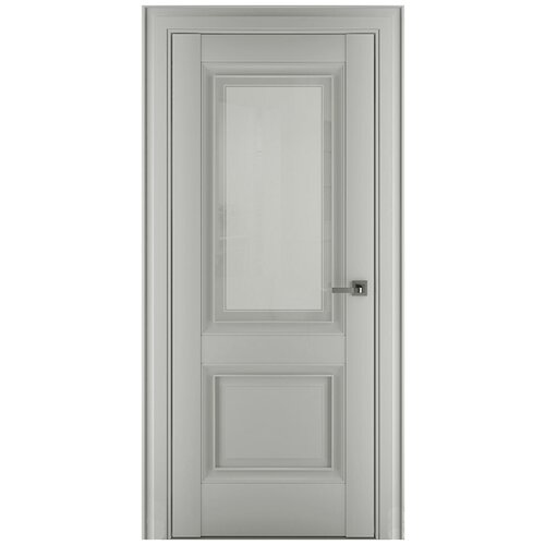 Межкомнатная дверь Венеция В1 до Сатинато, Экошпон, матовый серый 2000*900.Комплект (полотно,коробка,наличник)