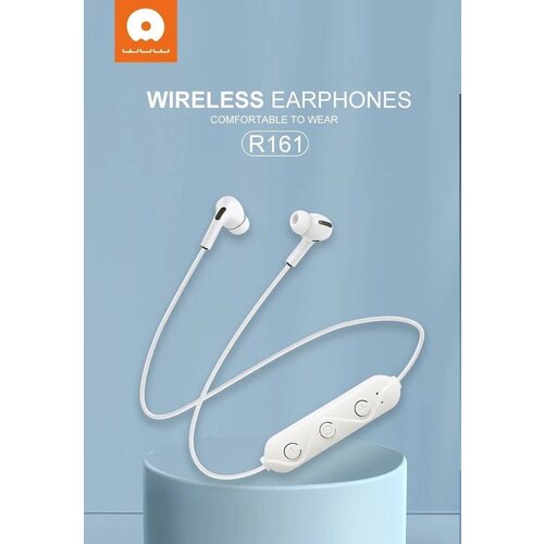 Беспроводные наушники с шейным ободком WuW R161 (white / белые) BLUTOOTH-Гарнитура bluetooth наушники