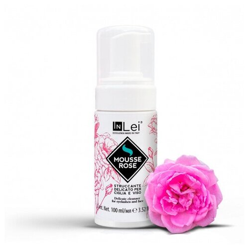 Пенка для очистки и ухода за натуральными и нарощенными ресницами InLei® (Mousse Rose)