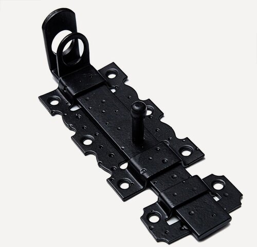 Изображение товара Задвижка дверная ноэз ЗД-110-Пр-SL (проушины) черный матовый (15)