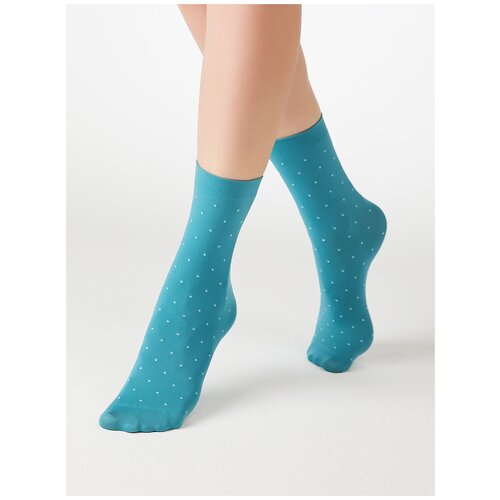 фото Капроновые носки minimi micro pois 70, размер 0 (one size), acqua