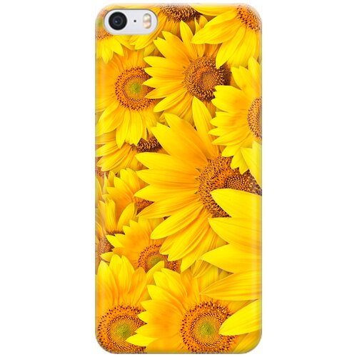 фото Силиконовый чехол на apple iphone se / 5s / 5 / эпл айфон 5 / 5 эс / се с принтом "море подсолнухов" gosso