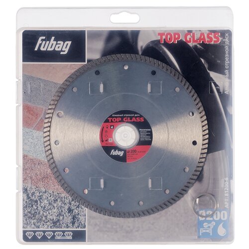 Отрезной диск FUBAG Top Glass, по керамике, 200мм, 1.7мм, 25.4мм [81200-6]
