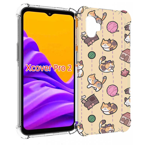 чехол mypads котики клубочки для samsung galaxy xcover pro 2 задняя панель накладка бампер Чехол MyPads Котики-клубочки для Samsung Galaxy Xcover Pro 2 задняя-панель-накладка-бампер