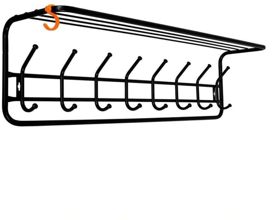 Вешалка настенная 8 крючков, с полкой 100, ЗМИ, ВСП 169, черная