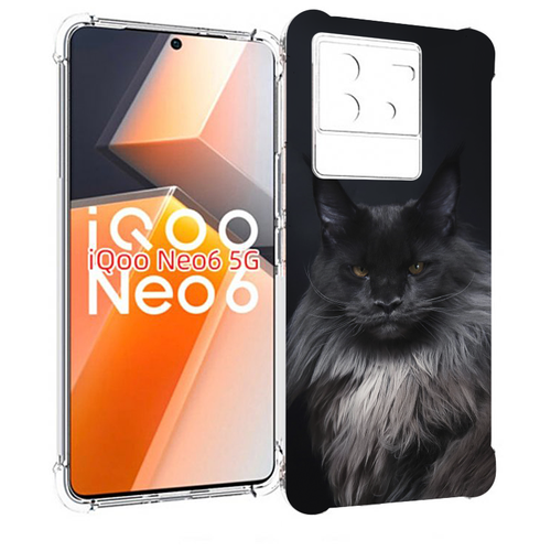Чехол MyPads кошка мейн кун 2 для Vivo iQoo Neo 6 5G задняя-панель-накладка-бампер