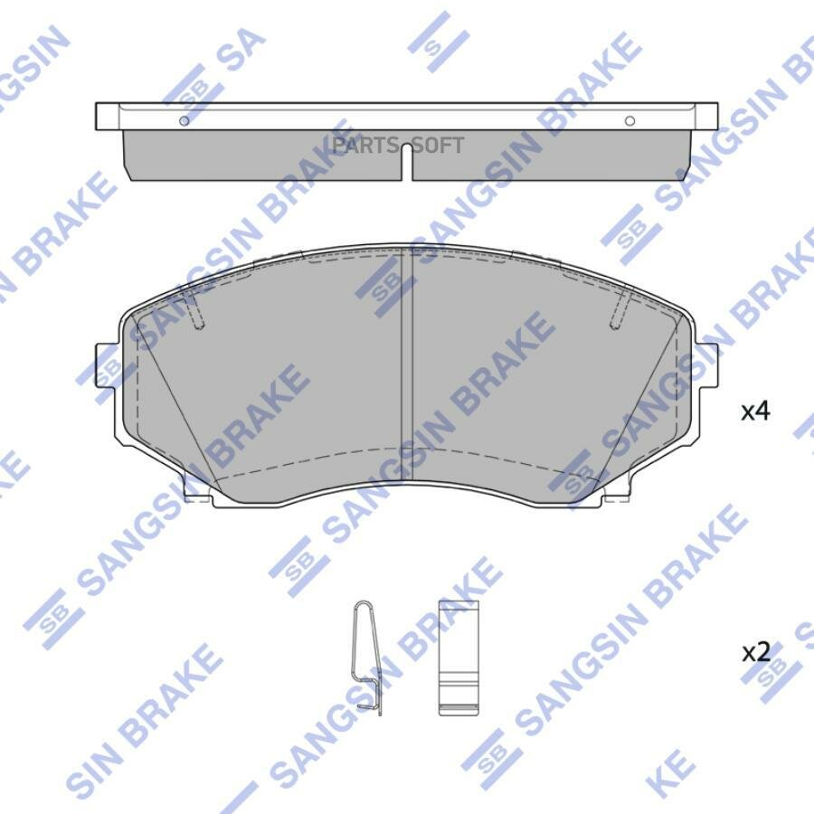 Sangsin колодки тормозные передние sp1527a sp1527a