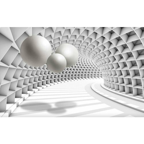 Моющиеся виниловые фотообои Футуристический тоннель со сферами 3D, 400х250 см моющиеся виниловые фотообои футуристический тоннель со сферами 3d 200х290 см