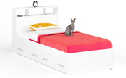 Кровать с ящиками Камелия 900, цвет белый, ШхГхВ 93,5х203,5х78,2 см, сп. м. 900х2000 мм, без матраса, основание есть