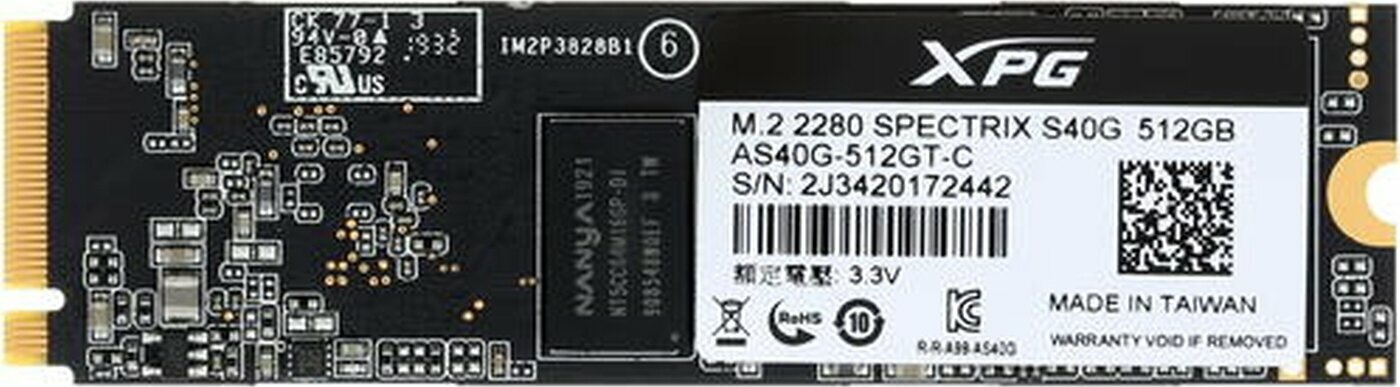 SSD накопитель A-DATA S40G RGB 512ГБ, M.2 2280, PCI-E x4, NVMe - фото №14