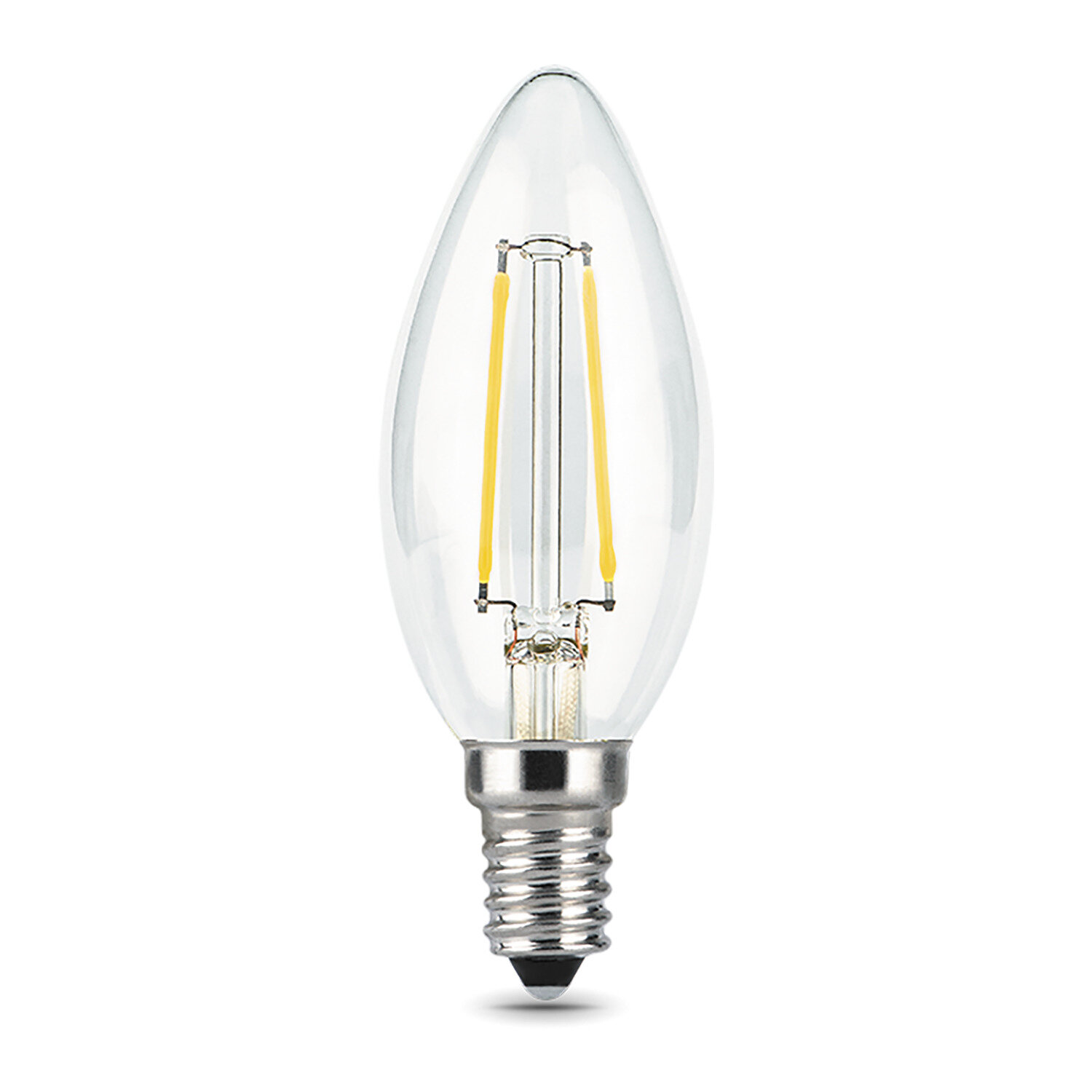 Лампочка светодиодная E14 Свеча 7W теплый свет 2700К упаковка 10 шт. Gauss Filament