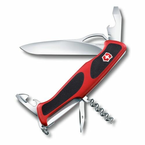 Складной нож Victorinox RangerGrip 61, функций: 11, 130мм, красный / черный, коробка картонная [0.9553. mc]