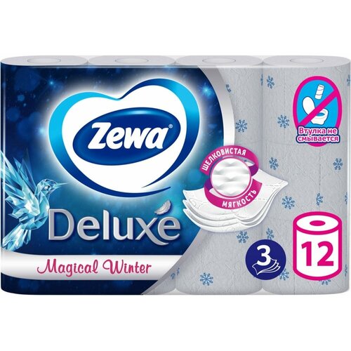 Туалетная бумага ZEWA Deluxe бумага туалетная 3 х слойная 12 рулонов 12 18 м с ароматом ромашки zewa deluxe 53613 в заказе 1 шт