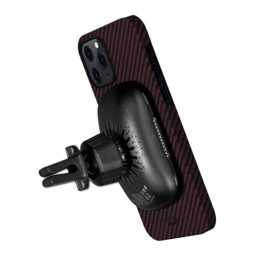 фото Чехол pitaka magez case для iphone 12/12 pro 6.1", черно-красный, кевлар (арамид)