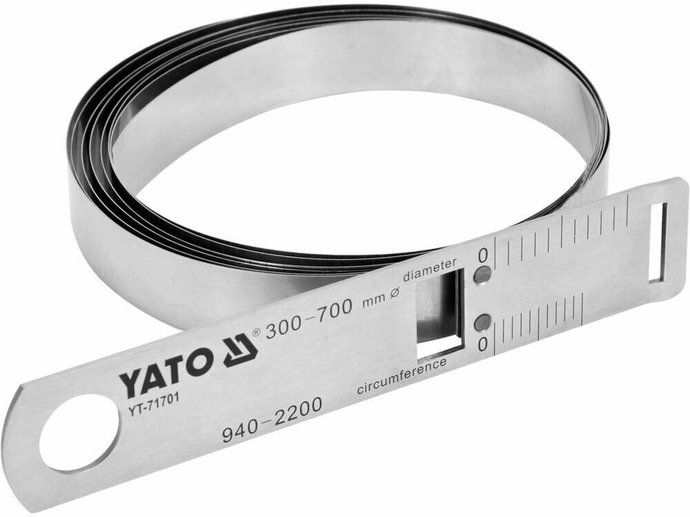 Стальная полоса YATO для измерения диаметра и окружности 940-2200 / 01 мм из нержавеющей стали арт. YT-71701