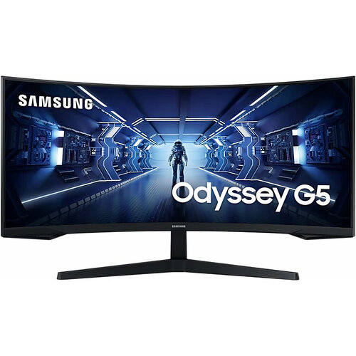 Монитор Samsung 34" Odyssey G5 C34G55TWWI черный VA LED 1ms 21:9 HDMI матовая 250cd 178гр/178гр 3440x1440 165Hz DP UW 5.